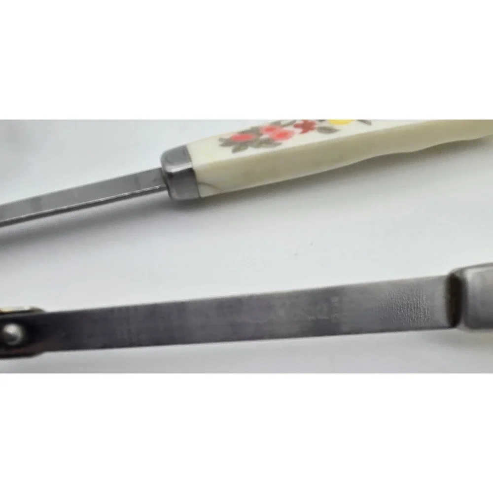 Vintage‎ Japan Stainless Floral Handle Kitchen Utensils Set Ladle Strainer